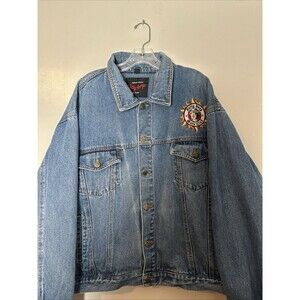 Betty Boop Moto Club Biker Denim Jacket 2XL Retro Y2K 90s 80s Retro Rock Crunge